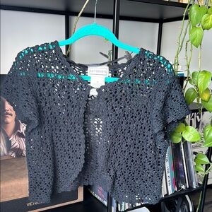 Vintage Black Crochet Cardigan
